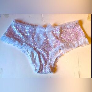 Victoria’s Secret Hiphuggers, Size: Large, gorgeous white sequins front